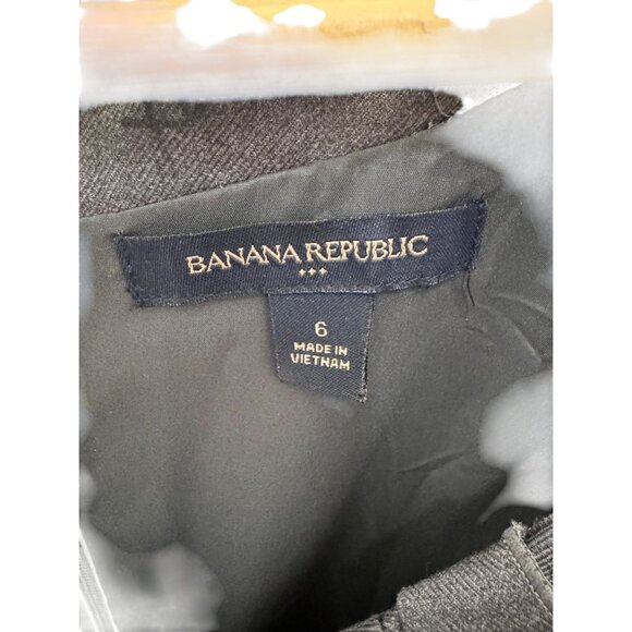 Banana Republic Gray Cap Sleeve Dress, Ruffle Front, Zip Back Size 6 - Picture 4 of 5